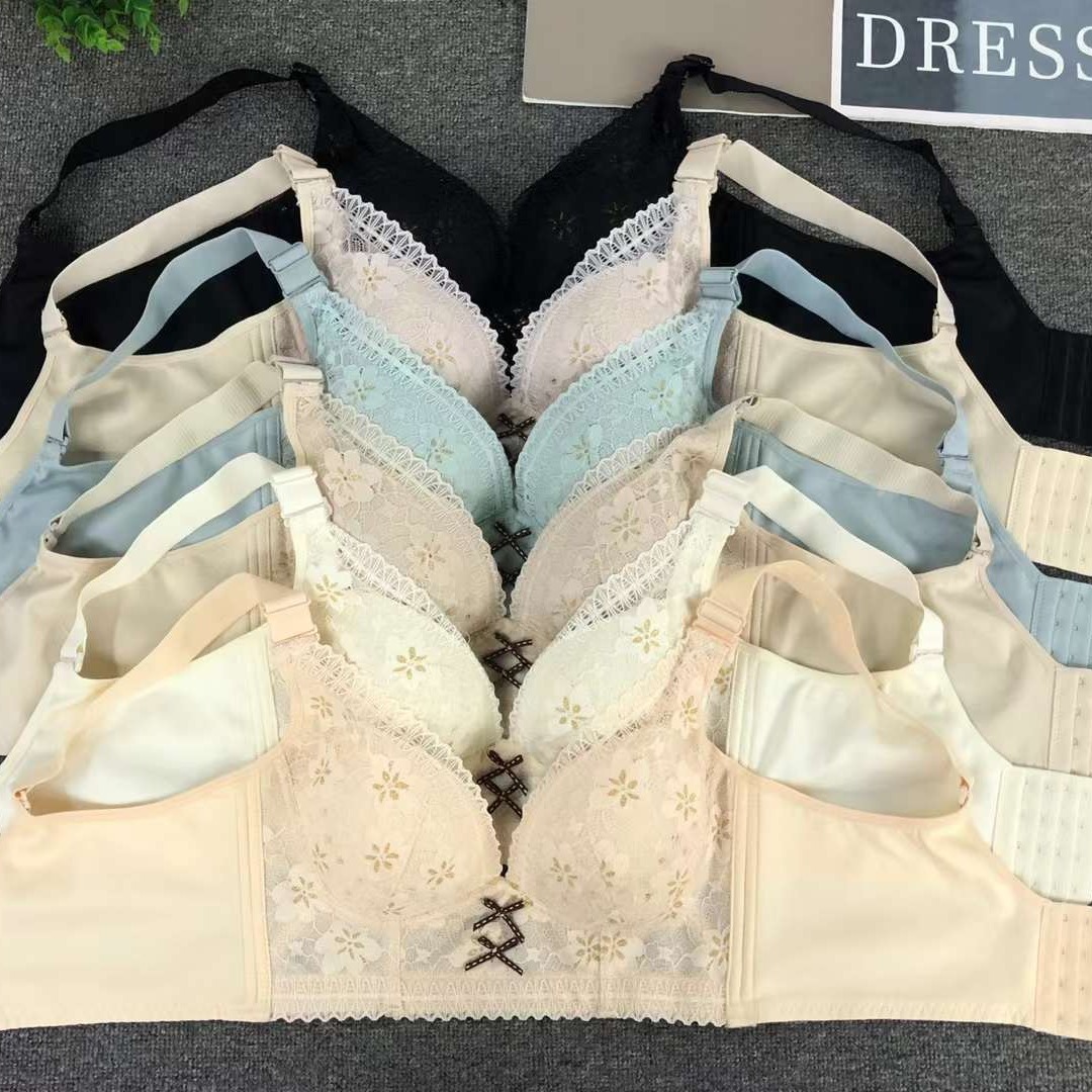 Bréster de alta calidad estilo de encaje jacquard transpirable ajustable confort lateral plegable ropa interior de botón múltiple