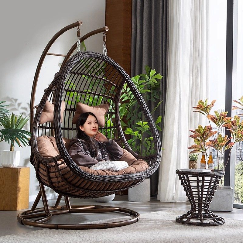 吊篮吊兰藤椅懒人摇椅阳台秋千摇篮椅庭院双人吊椅室内吊床家用