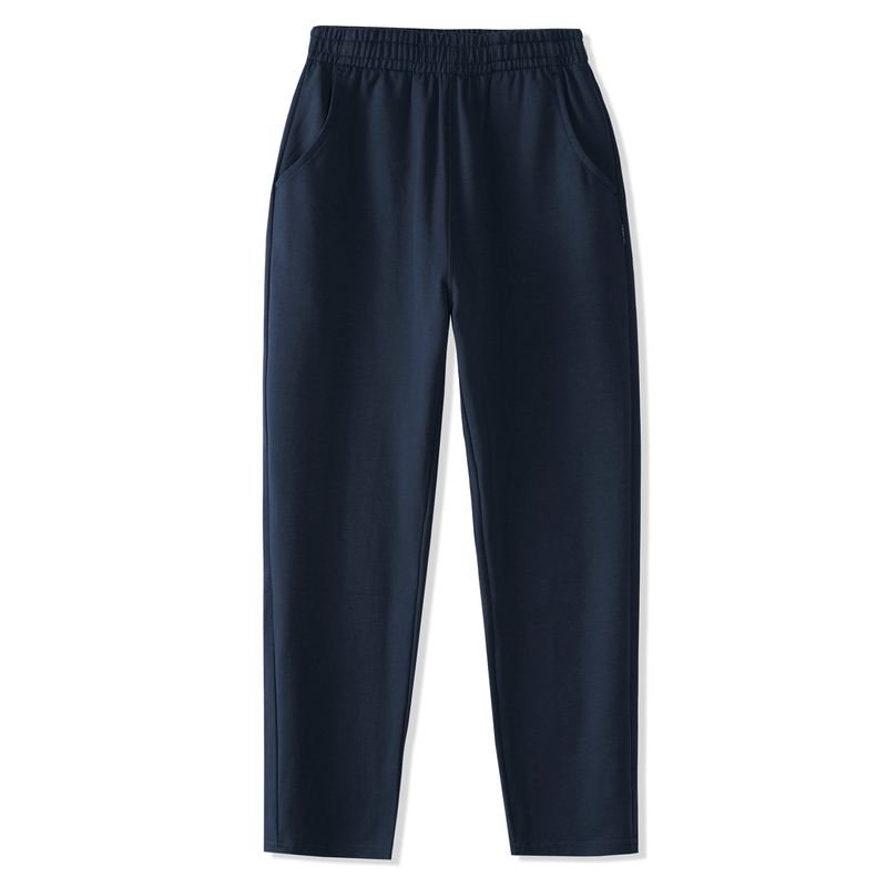 School uniform pants navy blue boys and girls spring and autumn fleece-lined early Senior high school sports school pants dark blue pants primary school students solid color