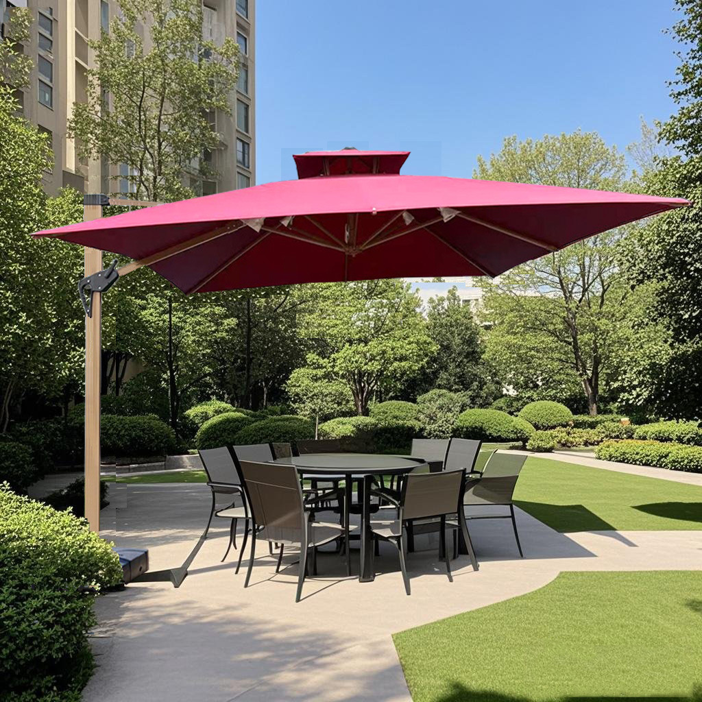 Parasol al aire libre patio villa jardín balcón hogar impermeable protector solar café ocio paraguas romano al por mayor image 4
