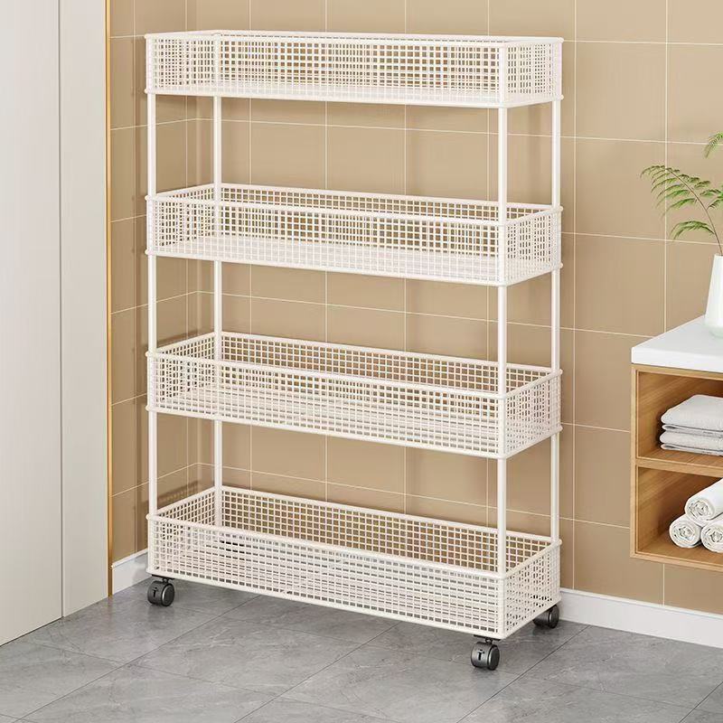 Bathroom Door Rear Storage Rack, Bathroom Cabinet Side Gap Storage Rack, Toilet Narrow Gap Floor-Standing Storage Cabinet Shelf