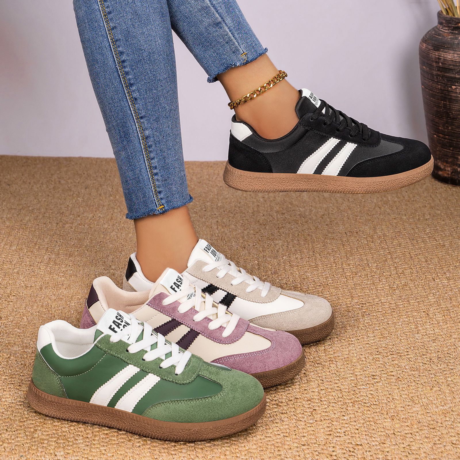 Zapatos de primavera de comercio exterior transfronterizo zapatos de mujer de suela suave ligera zapatos de entrenamiento alemán zapatos de mujer de altura ancha zapatos casuales de mujer