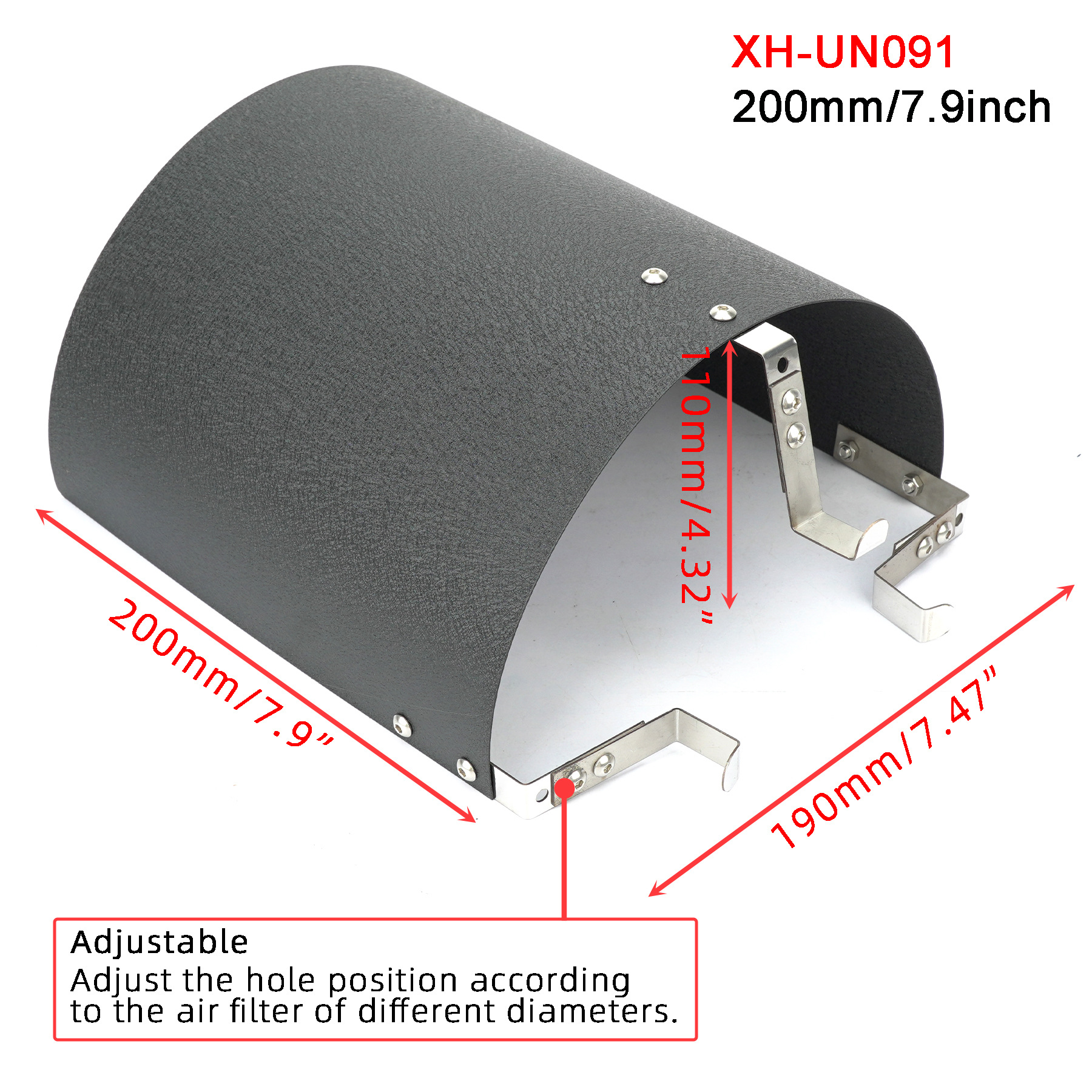 Car air intake modified winter mushroom head air filter heat shield stainless steel universal windshield protective cover adjustable