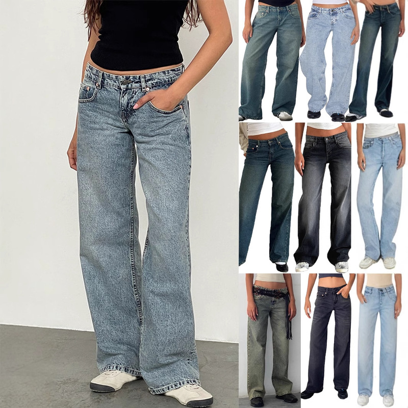 High quality cross-border exclusive for European and American women Denim Amazon AliExpress TEMU new ladies straight jeans