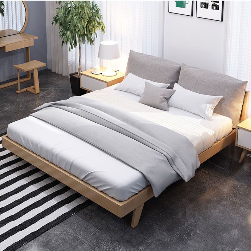 Scandinavian Solid Wood Bed Soft Bag 1.5/1.8m Double Queen Bed Modern Simple Accessible Luxury Japanese Log Master Bedroom Wedding Bed