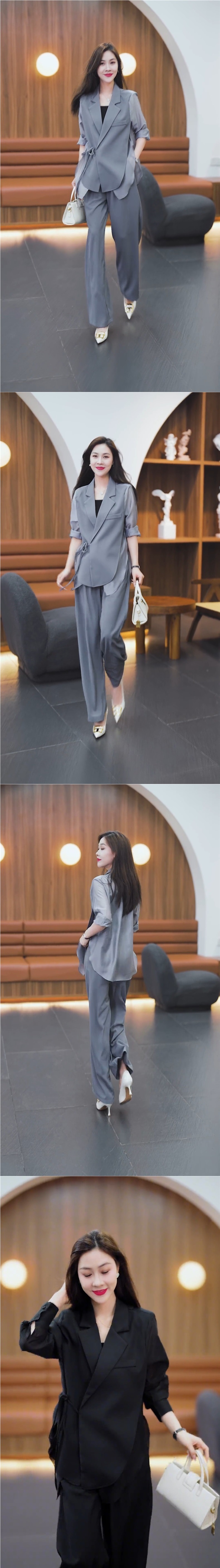 Elegan And Youhful High-end Fashion Sui For Women, Popular Sunscreen Jacke Wih Maching Pans, Sylish Wo-piece_ecoleips.com