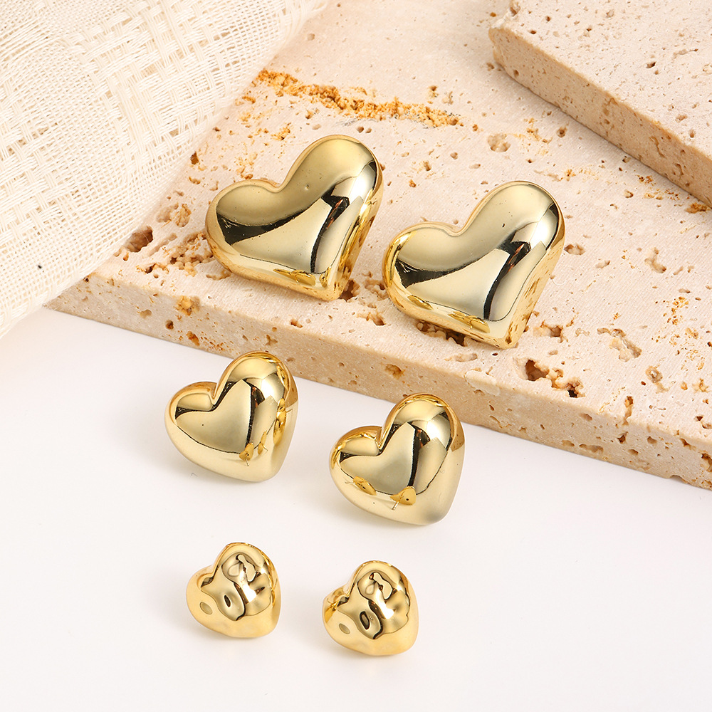 16g Weight Steel needle Ear Needle Material Ear Studs Classification 1 Set Quantity Daily Occasion CCB Material Geometric, Heart Shape Pattern All Seasons Season Women's Gender Plating Design Simple Style Style 1 Set Simple Style Geometric Heart Shape Plating CCB Ear Studs 21