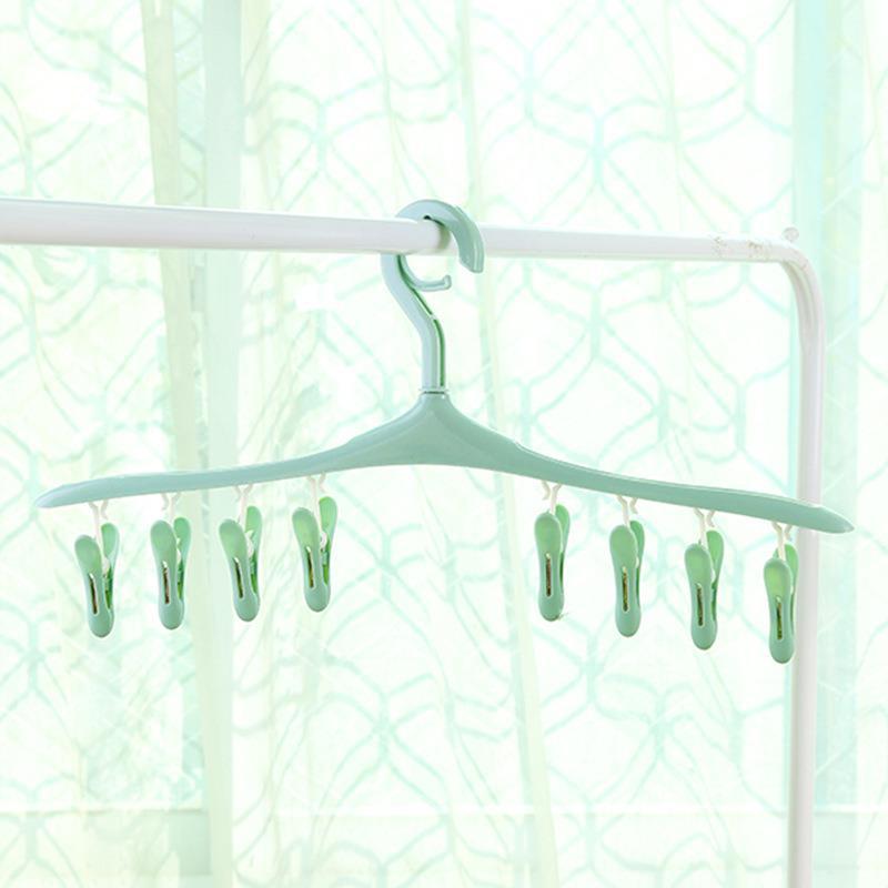 Engrosado 32-clip multi-clip de ropa clip rack de secado percha multifuncional Hotel percha de plástico calcetines de secado domésticos