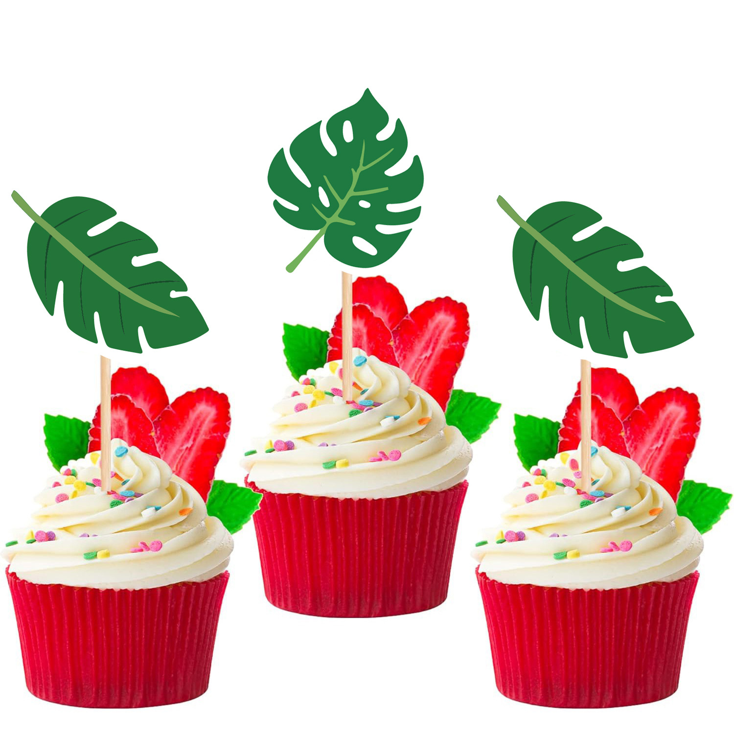 Amazon Sticker de frutas desechables, tarjeta de pastel, tortuga, firma de hojas, fiesta de carnaval, decoración de postres, tarjeta de inserción