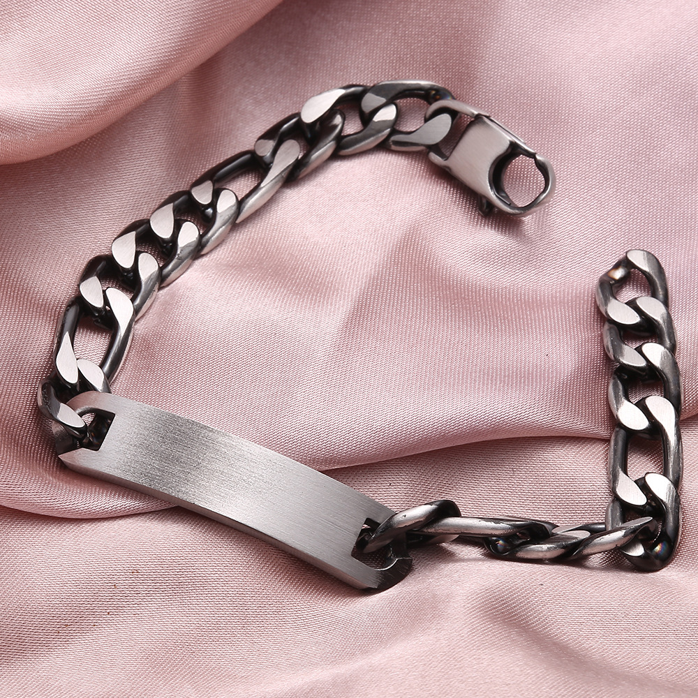 Titanium steel non-fading double woven grinding surface Cuban bracelet simple all-match Ruan handsome hip hop boys cold style trendy bracelet