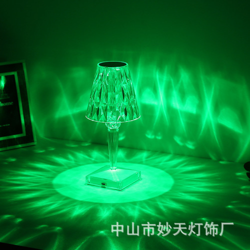 Cross-border desk lamp modern minimalist diamond crystal ambiance lamp creative gift floral home touch control night light