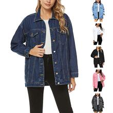H 43755 Lapel button denim jacket ����Ŧ��ţ������ŷ�����б�