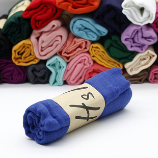 Autumn and Winter Thin Sunshade Pure Color Cotton and Linen Scarf Candy Color Silk Scarf Women's Gift Warm Scarf Manufacturer Wholesale