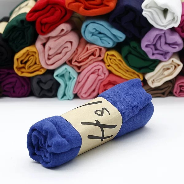 Autumn and Winter Thin Sunshade Pure Color Cotton and Linen Scarf Candy Color Silk Scarf Women's Gift Warm Scarf Manufacturer Wholesale
