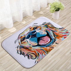 亞馬遜跨境法蘭絨防滑墊浴室廚房吸水腳墊寵物logo水晶絨地墊定製