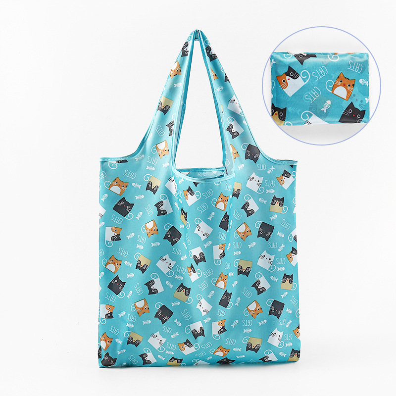 Nueva bolsa de compras plegable de gran capacidad, bolsa de compras para supermercado, bolsa de almacenamiento cuadrada de tela floral, nicho de estilo k, tamaño mediano 4665