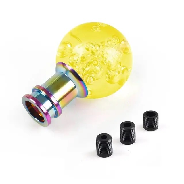 Cross-Border Car Modification Acrylic Crystal Bubble Gear Shift Knob Round Transparent Manual Gear Shift Handle Cover