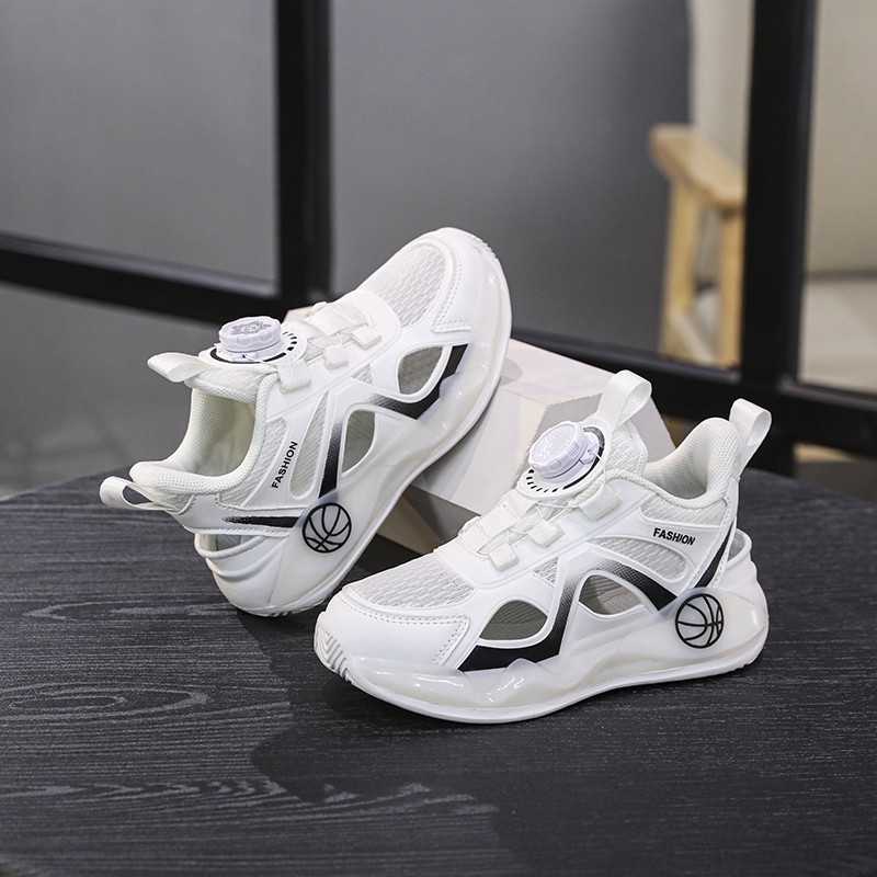 Calzado deportivo para niños, zapatos de red para niños, zapatos para correr ligeros de suela suave para niños grandes y transpirables, zapatos para niños casuales huecos para niñas