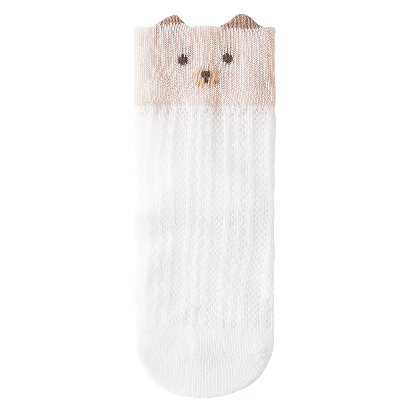 Calcetines para niños, calcetines de malla transpirables y absorbentes de sudor para mujer, calcetines sin huesos de algodón peinado para recién nacidos de dibujos animados lindos al por mayor