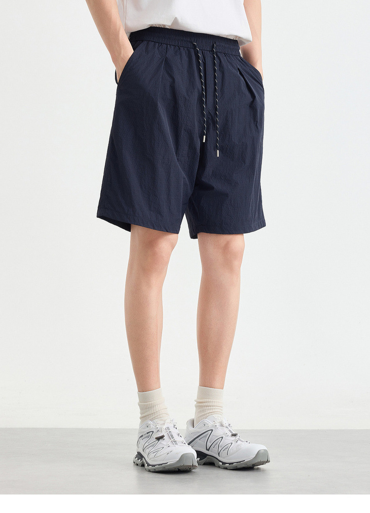 Quần short thể thao nam vải lưới thoáng khí, khô nhanh, dáng 5 phân — Xanh navy chi tiết 22