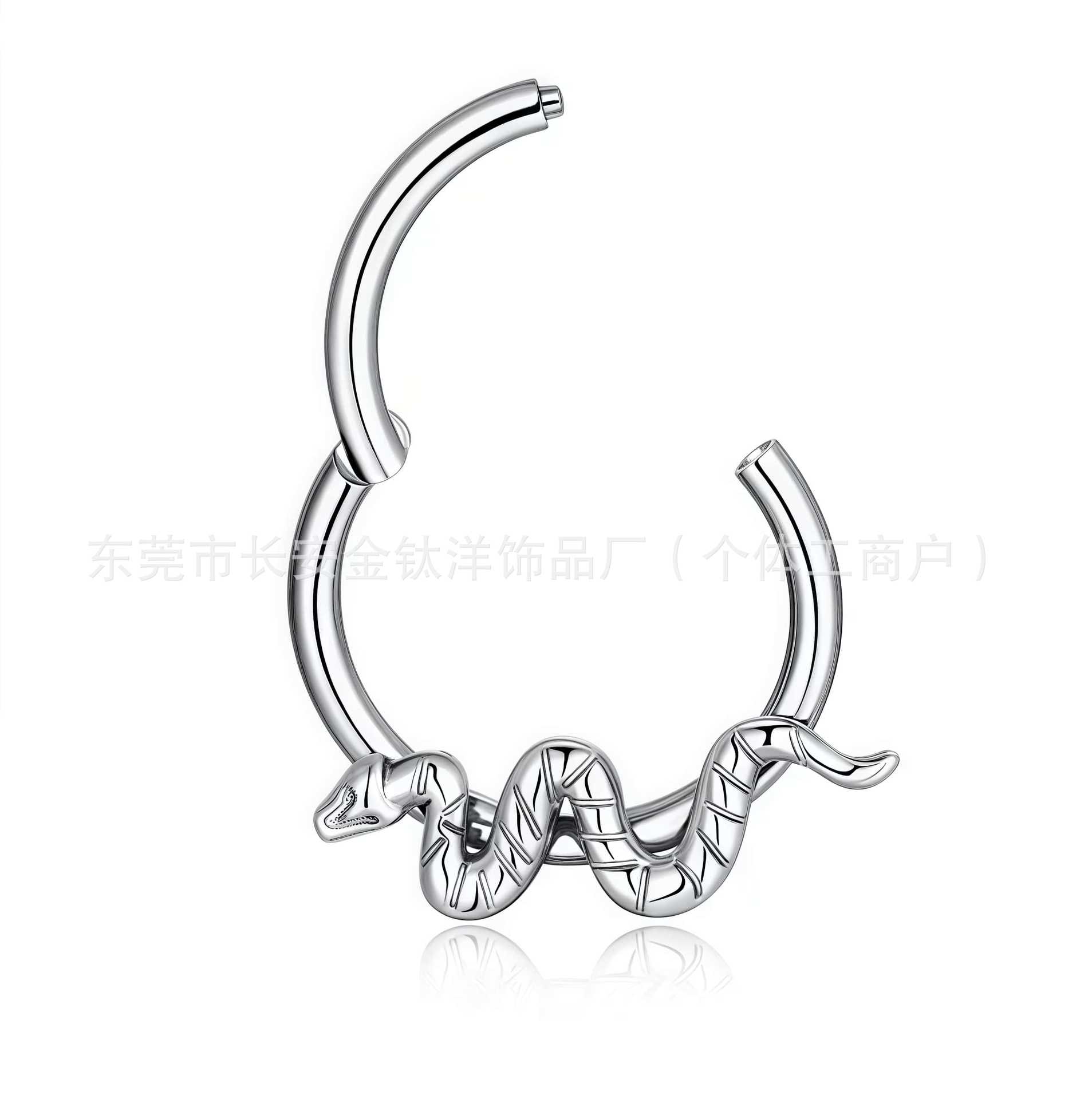 F136 Titanium Snake-Shaped Multifunctional Hoop Earrings - Closed Hoop Earrings for Body Piercing detail image 7