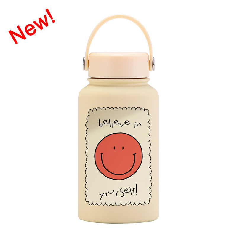 Nueva transfronteriza 650ml taza de vacío de boca ancha portátil de vacío niños estudiante deportes hervidor de agua de impresión al aire libre taza