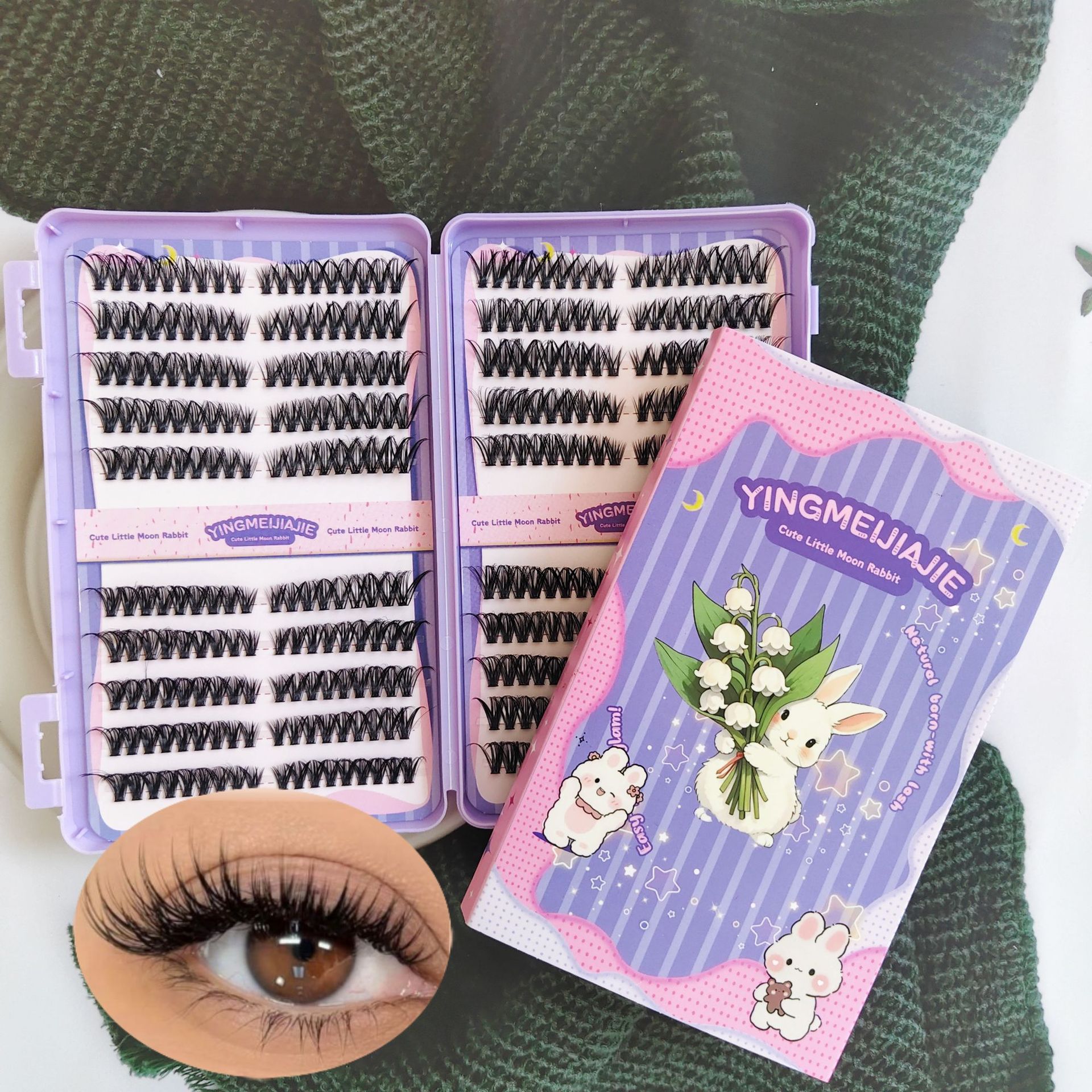 20 filas de paquete de caja de regalo de pestañas falsas transfronterizas, pestañas falsas densas, pestañas falsas sin pegamento.