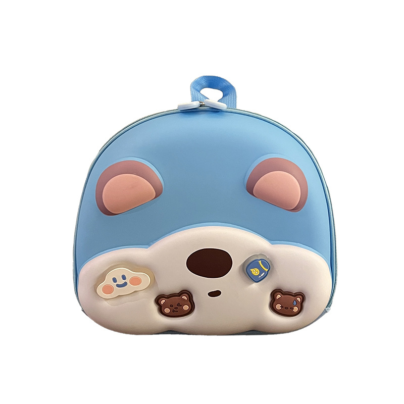 Mochila escolar para niños de jardín de infantes, caricatura lindo oso, mochila para niños y niñas, mochila para niños con cáscara de huevo.