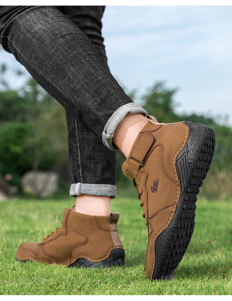 Giày bốt Martin nam cổ cao da lộn, đế bằng chống trượt, phong cách thường ngày — 55079 kaki, 55079 màu nâu, 55079 màu xám, 55079 màu đen chi tiết 14