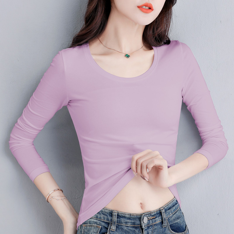 라이트 퍼플 라운드넥 긴소매