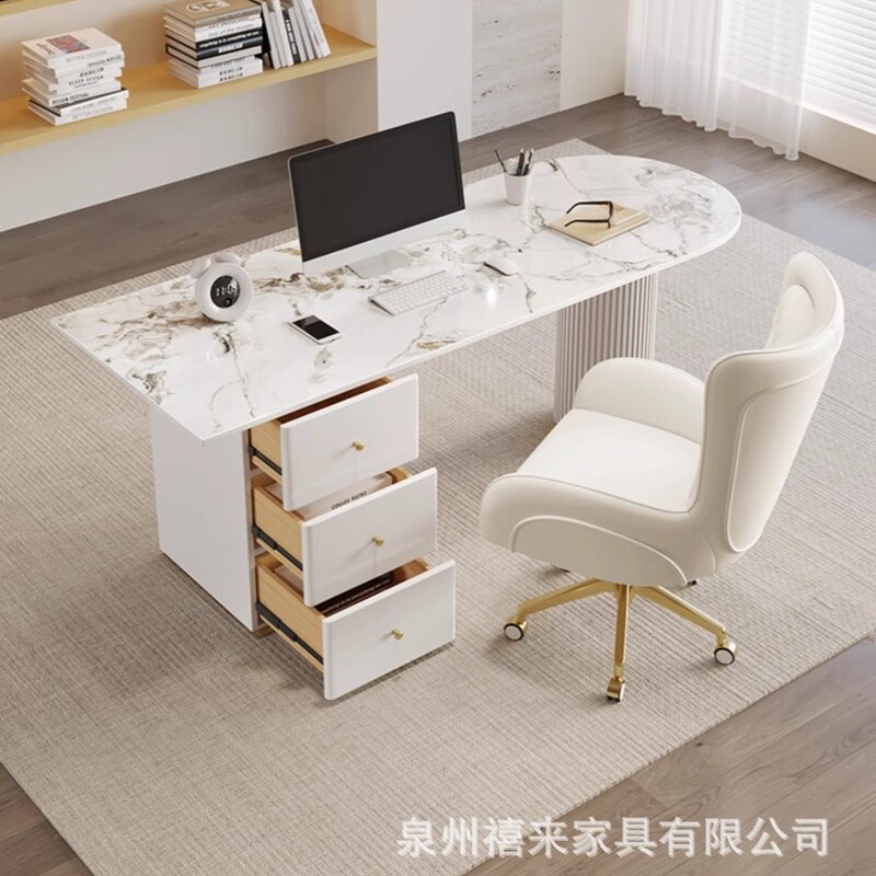 Italian Light Luxury Rock Board Desk Beauty Salon Medical Beauty Facial Clinic Consultation Room Reception Desk Designer Shaped Desk