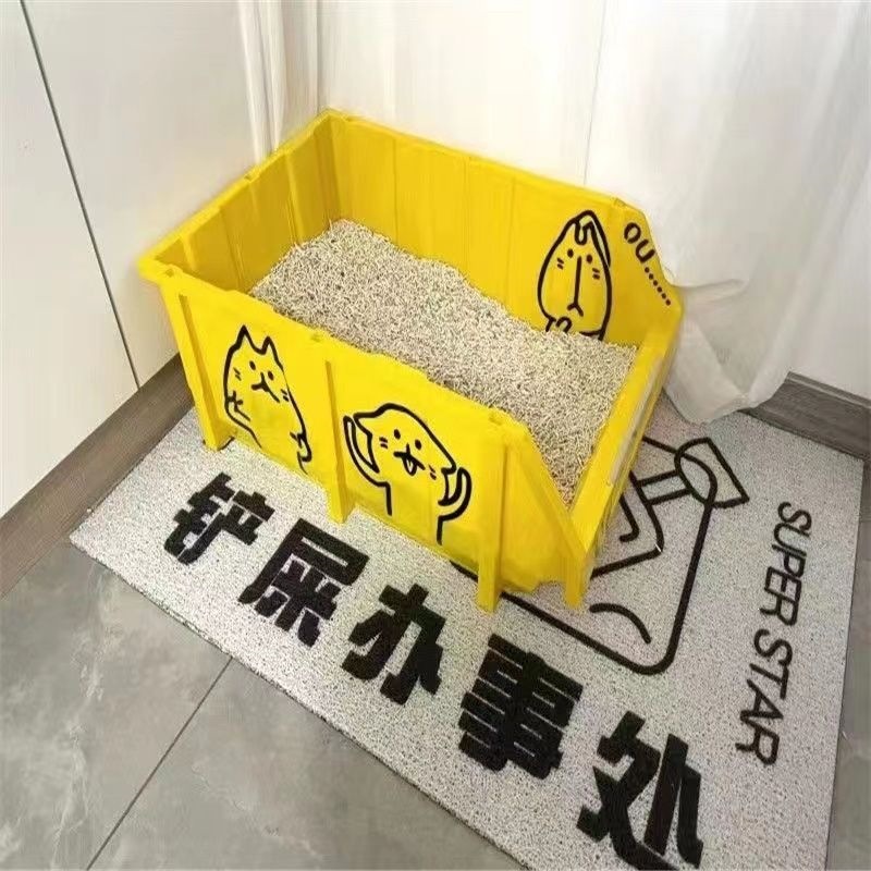 Extra-Large Cat Litter Box with Heightened Splash-Proof Design, Open-Style Parts Box, Cat Litter Box, Cat Supplies, Hardware Box