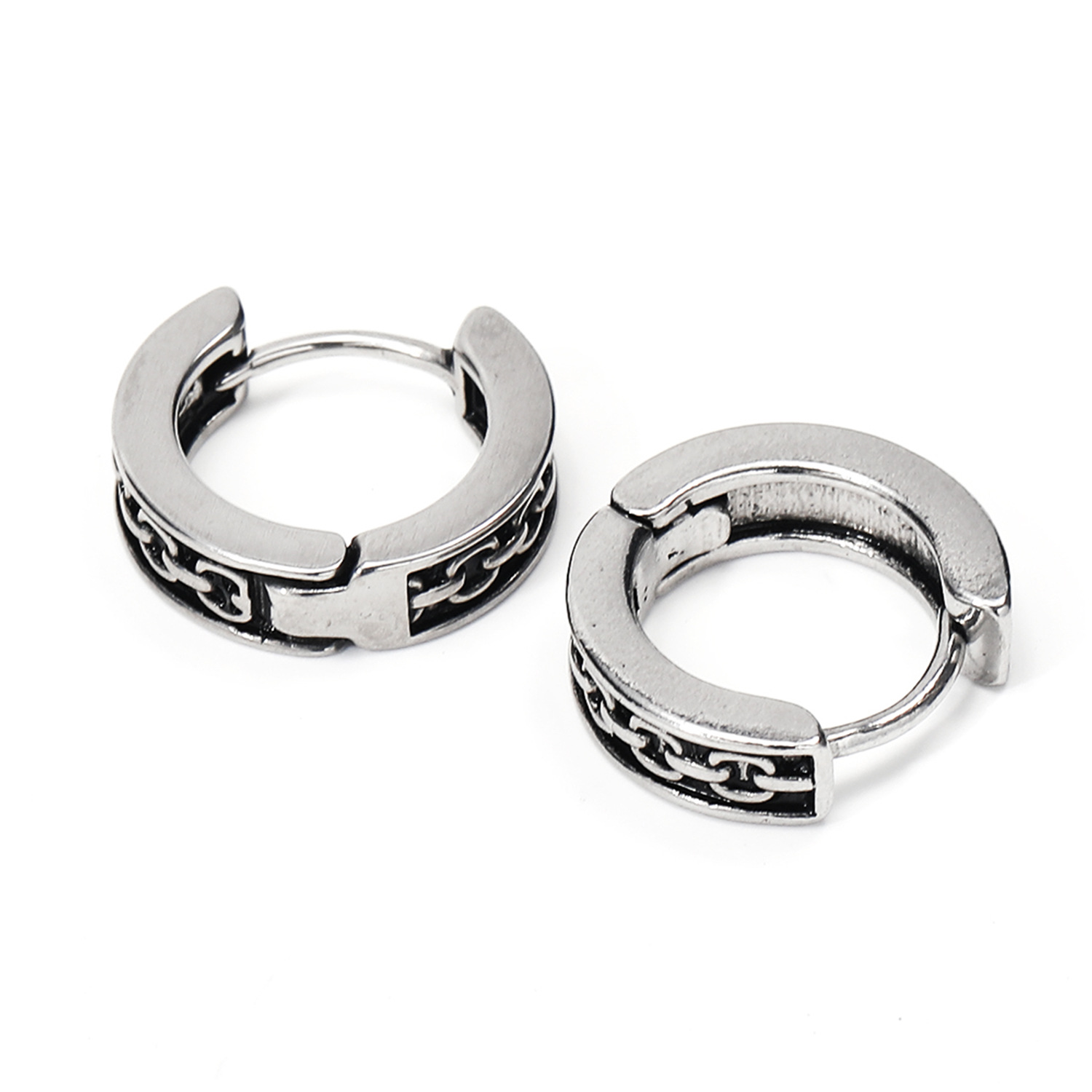 Punk Modern Style Cool Style Geometric Titanium Steel Unisex Earrings 1 Piece display picture 3