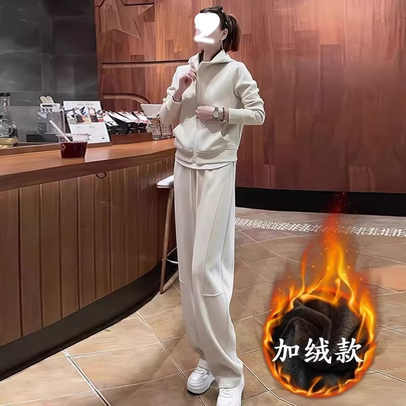 ActiveGo Europäischer Freizeit-Sportanzug für Damen Herbst/Winter 2025 – Neues, fleecegefüttertes, dickes, elegantes und jugendliches Sweatshirt_voghion.com