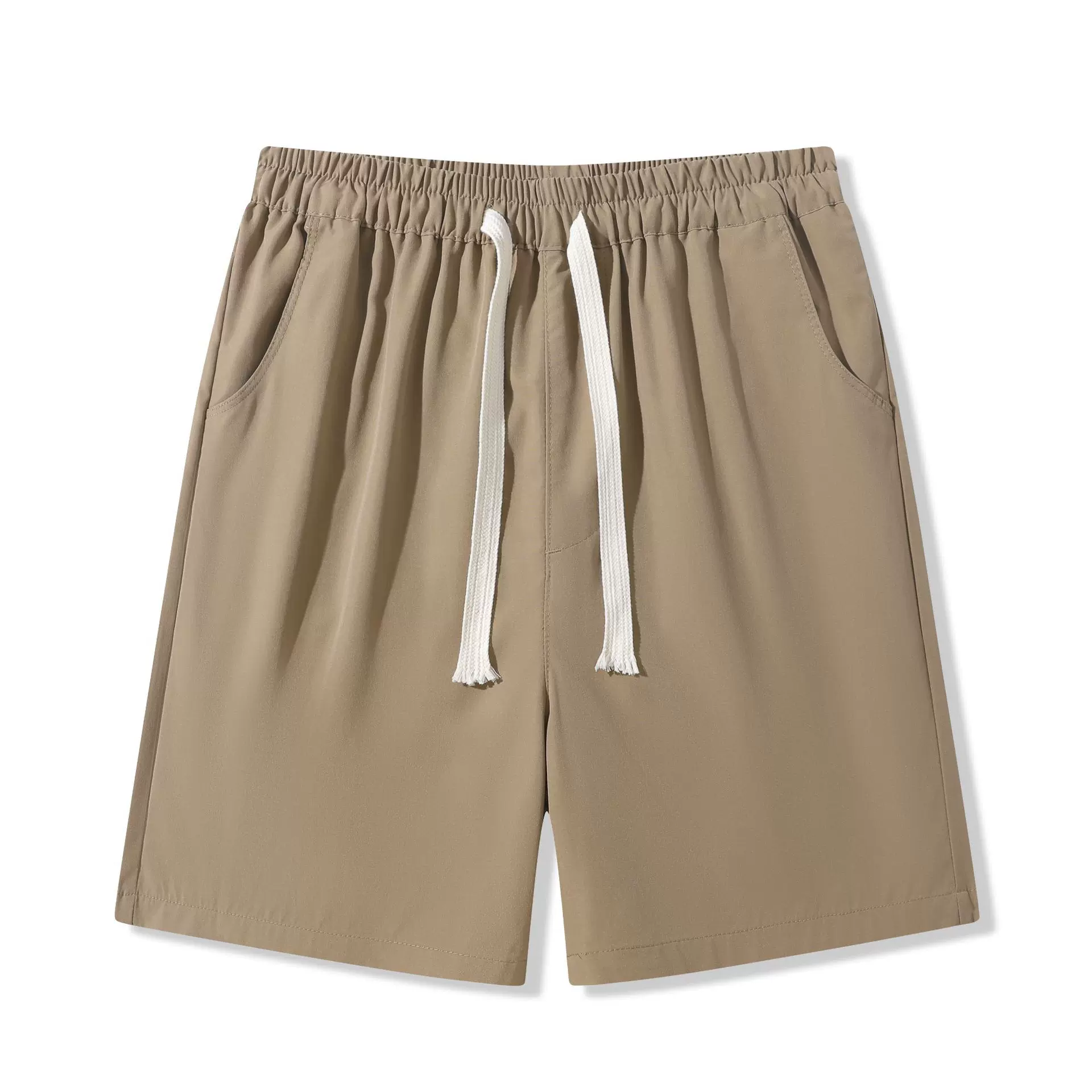 棉质五分短裤夏天男潮流宽松篮球裤简约纯色休闲运动短裤一件代发