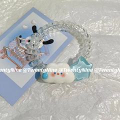 雲朵藍星星手鍊電話線小皮筋送閨蜜送男朋友頭繩兩用女可愛少女心