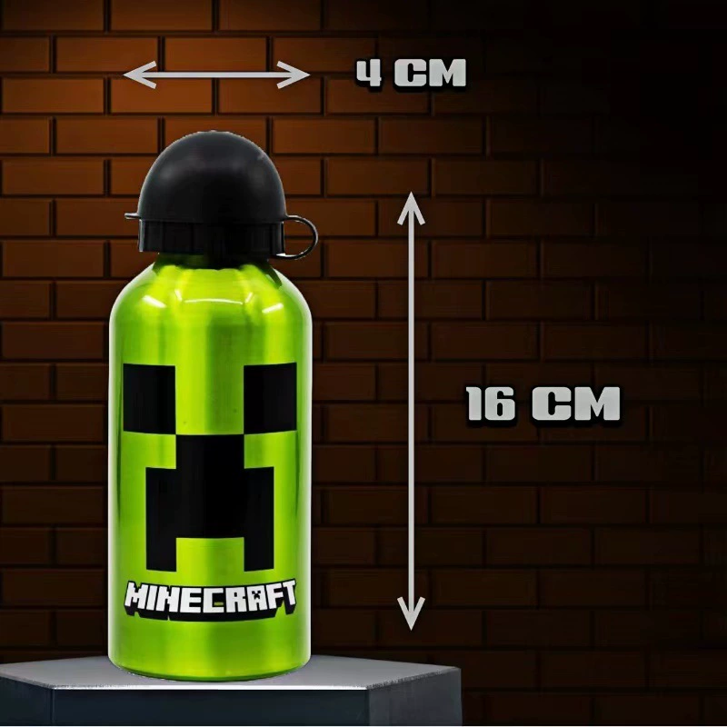 Игровая периферия Minecraft: алюминиевая ультра-легкая спортивная бутылка для детей, мультяшная водяная кружка, лёгкая и портативная