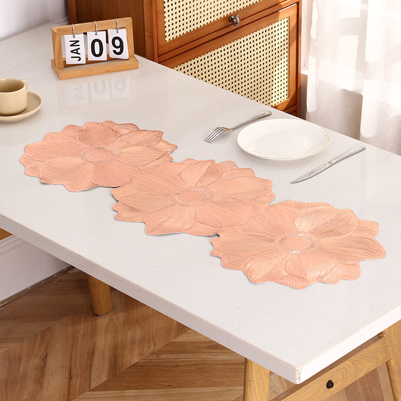 Sunflower almohadilla impermeable a prueba de agua a prueba de aceite de alto valor facial almohadilla de aislamiento térmico de pvc insins viento europeo y americano simple bandera de mesa a prueba de acero al por mayor