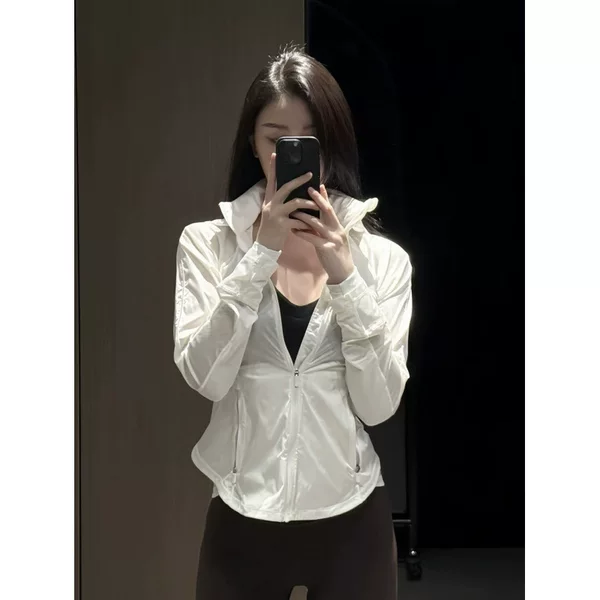 New Lulu Original Label Sun Protection Clothing, Sports Jacket, Outdoor Uv Protection, Cool Skin-Cooling Clothing, Slim Fit and Breathable