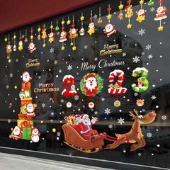 Wholesale 2023 New Year window decorations, shopping mall store scene layout stickers, window stickers, glass electrostatic stickers for Christmas decoration