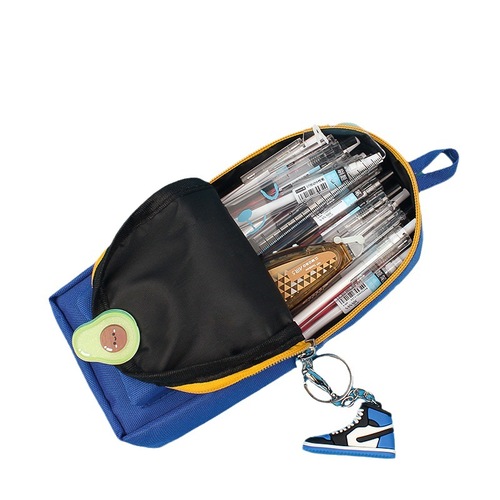 大容量球星书包笔袋高颜值男生中小学生个性铅笔袋双层帆布文具袋