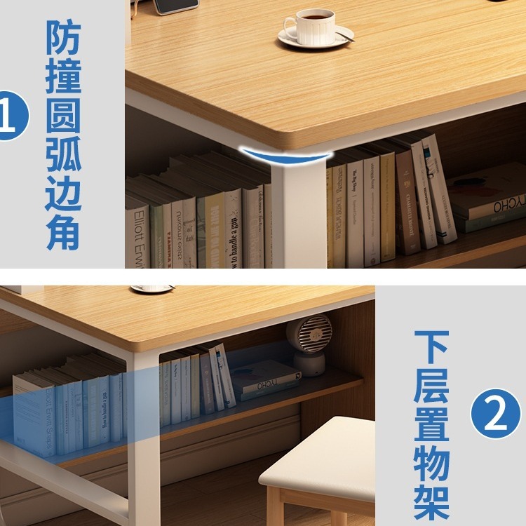 Mesa de escritorio, estante de libros para estudiantes de escuela secundaria, escritorio de escritorio simple para estudiantes de escuela secundaria, escritorio de computadora de estudio con cajón