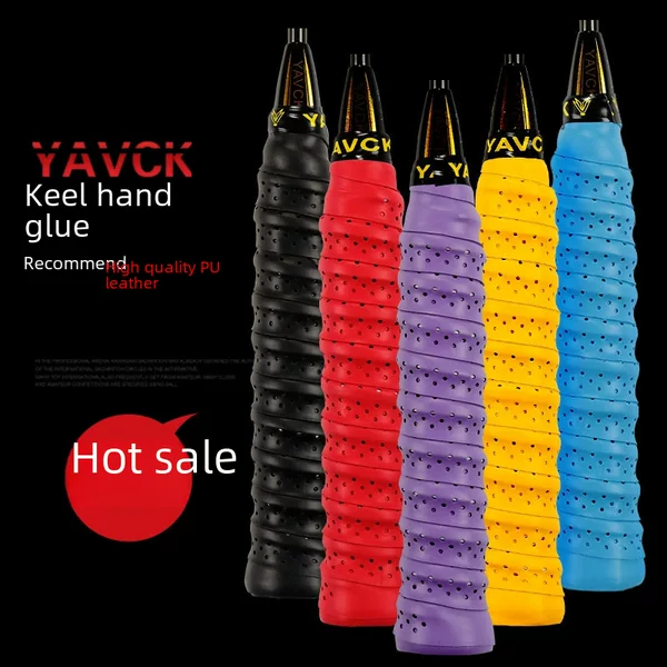 Badminton Racket Ribbed Grip Tape, Sweat-Absorbent, Non-Slip, Professional Handle Leather