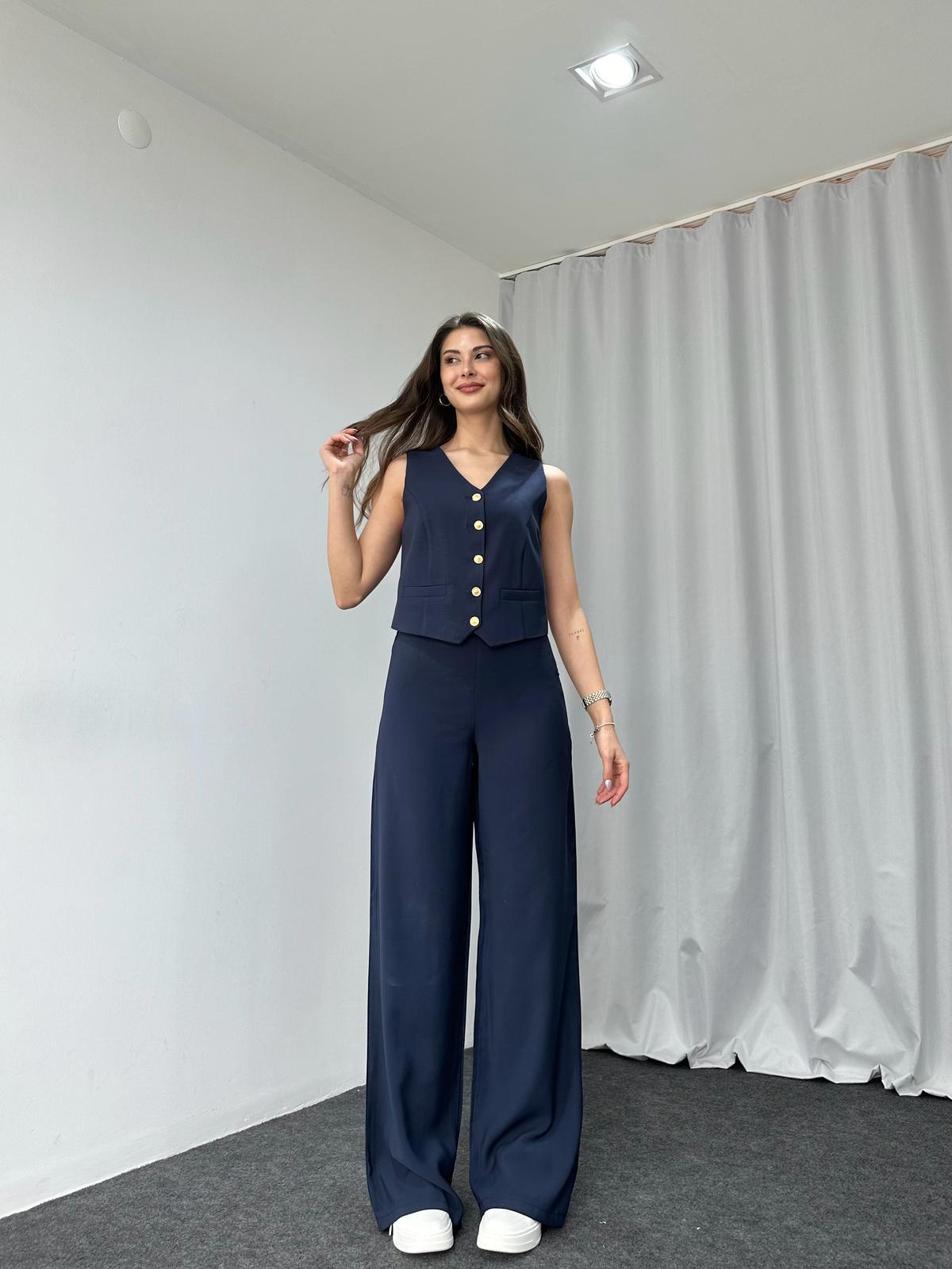 525g Weight Sleeveless Sleeve Length Spandex, Polyester Fabric Type Pant Co-ord Set Sets Type 2 Pieces Set Quantity Holiday, Daily Occasion V Neck Neckline Regular Fit Fit Type Solid Color Pattern Summer Season Women's Gender Pocket Design Elegant Style Holiday Daily Women's Elegant Solid Color Spandex Polyester Pocket Pant Co-ord Set Pants Sets 8