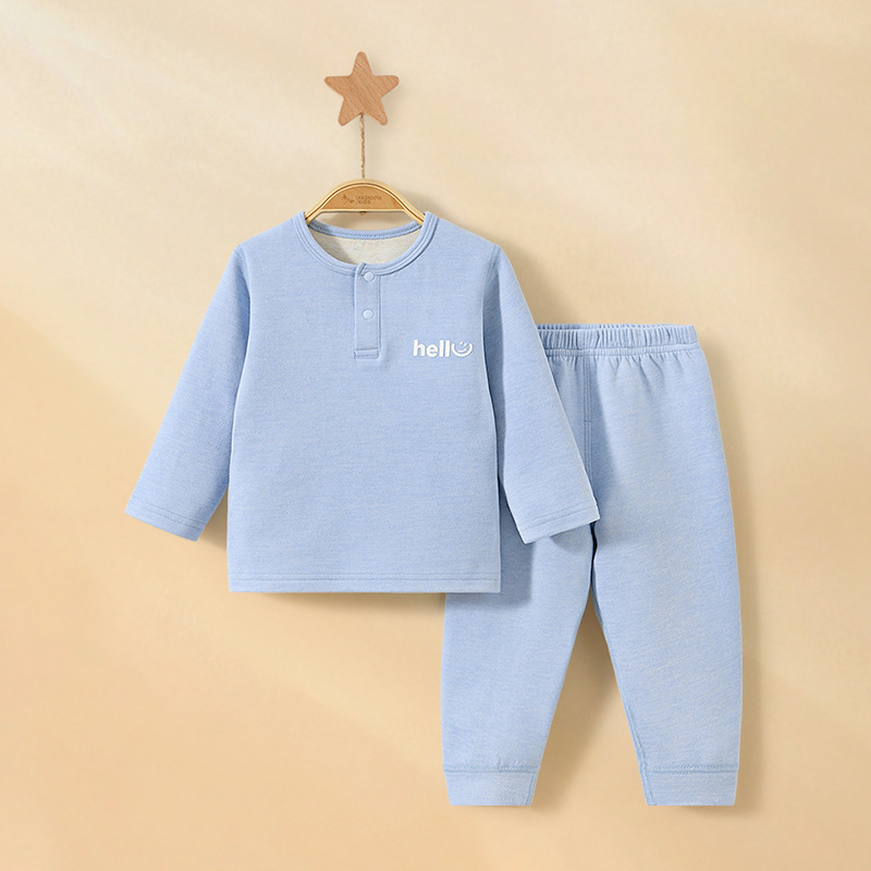 Primavera, otoño, invierno, ropa caliente para niños, pijamas para niños, ropa interior para bebés