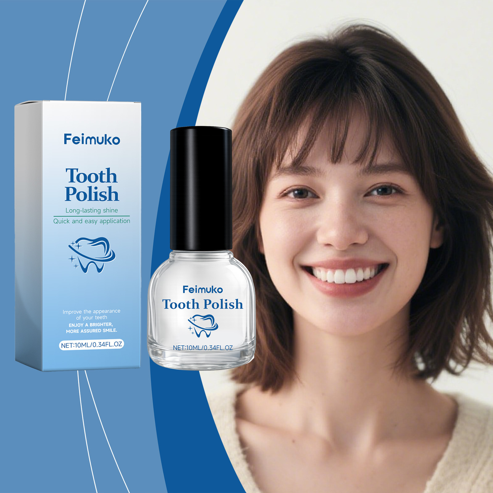Feimuko Teeth Cleaning Polish Gentle Cleaning Oral Care Fresh Fragrance Daily Convenient Care Polish