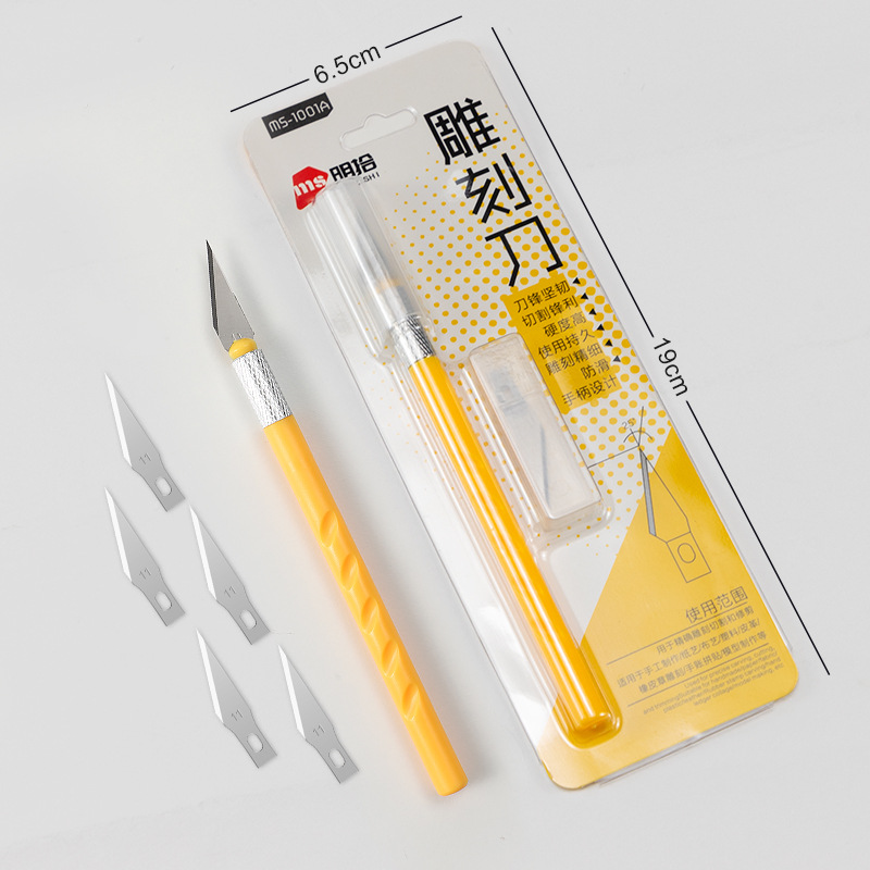 Cuchillo de grabado de mango de plástico multifuncional manual DIY modelo de grabado de lápiz de papel para sello de goma para tallar botellas de plástico