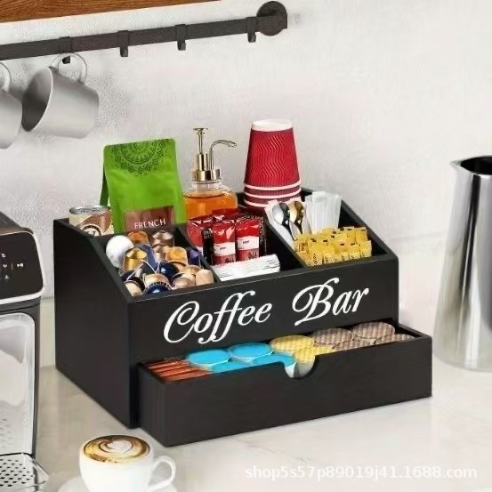 实木咖啡胶囊收纳盒茶水间多格茶包饮料包木盒奶茶包咖啡包整理盒