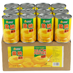 黄桃缶詰の純正品は全箱12缶 * 425グラム矮山特産の新鮮な糖水果物缶詰卸売り4缶である