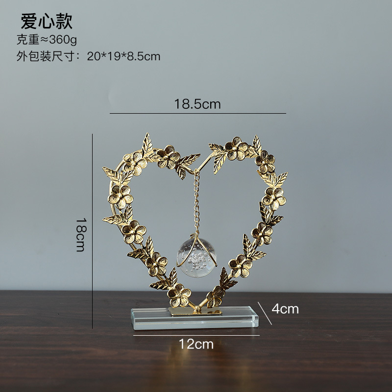 北欧简约抽象线条金属水晶球摆件客厅玄关电视柜样板房酒店装饰品|undefined
